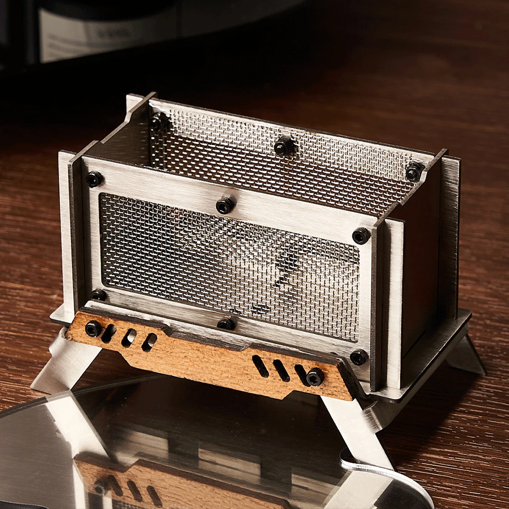 

Маленькая кемпинговая курильница из нержавеющей стали, мини-печь для дров, настольная печь для костра для уличного пикника, настольная печь, аксессуары