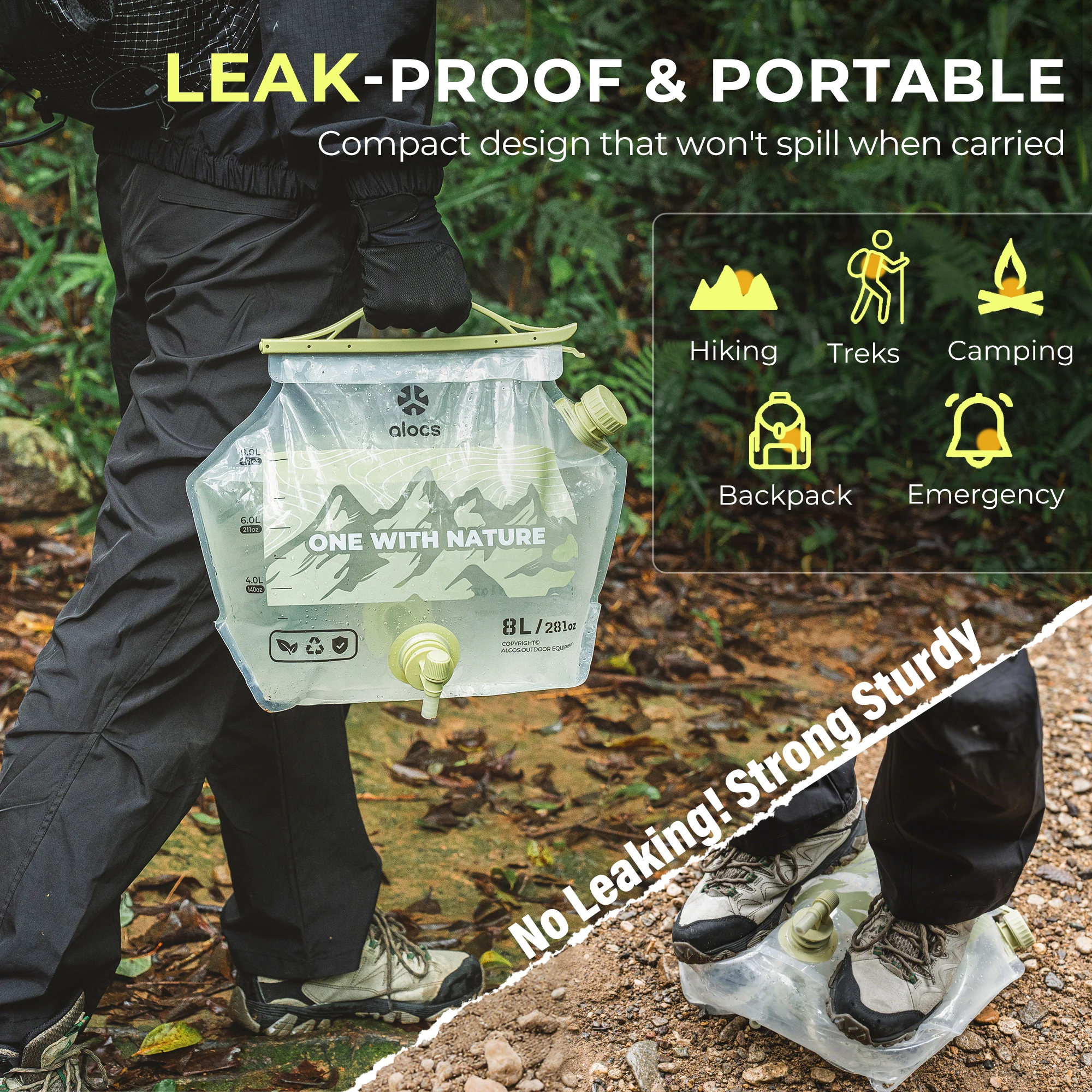 8L ALOCS Campingowy Worek na W – Water Bag Collapsible recenzja i cena
