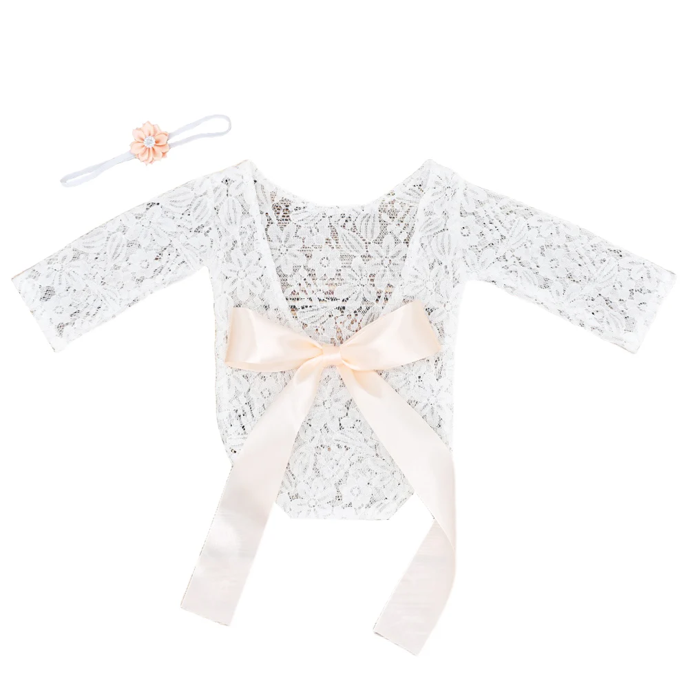 

2 Pcs Props Lace Clothes Hairband Set Newborn Outfit Picture Outfits Photography
