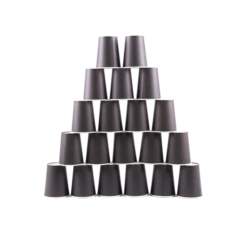 

BHTS-120 Paper Cups (9Oz) - Plain Solid Colours Birthday Party Tableware Catering(Black)
