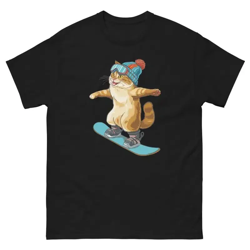 Burmesische Katze Snowboarding Spaß Snowboarder T-Shirt