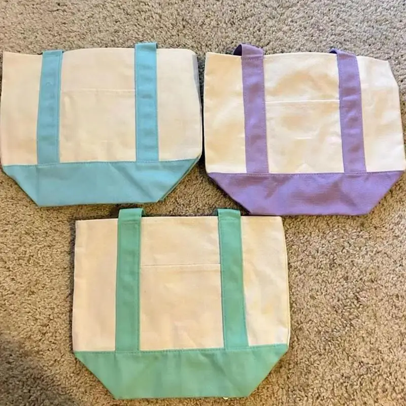 حقيبة كبيرة من القماش حقيبة كتف بسيطة للركاب قابلة لإعادة الاستخدام حقيبة تسوق عصرية للكمبيوتر المحمول للنساء والرجال والطلاب