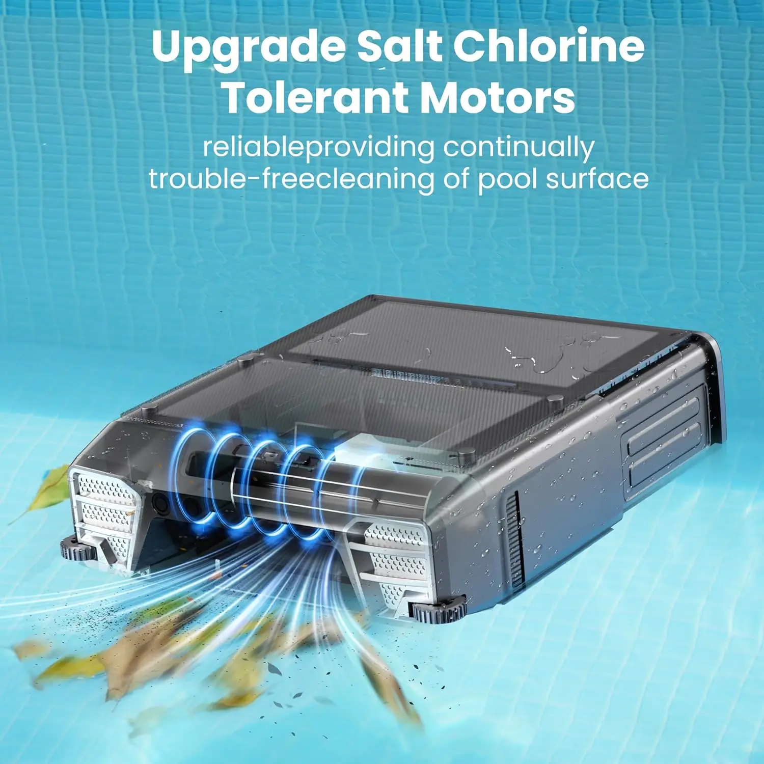 Solar powered pool skimmer, upgraded robot pool surface cleaner with remote control for 24-hour continuous cleaning