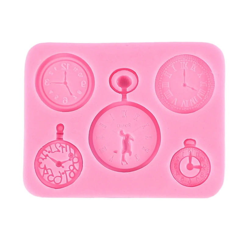 2024 New Pocket Watch & Clock Silicone Mold 3D Fondant Mould DIY Cake Decor Candy Dessert Mould for Home Kitchen Baking DIY