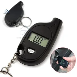 Mini Keychain Style Tire Gauge Digital Lcd Display Car Tire Air Pressure Tester Meter Auto Car Motorcycle Tire Safety Alarm