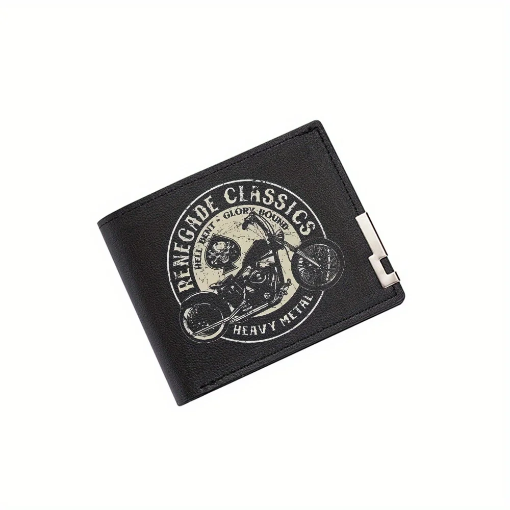 Skull,ace,bike,metal,classic,glory Men's Wallet Printing Design Simple Modern Stylish Business Father's Boyfriend's Christmas Lo