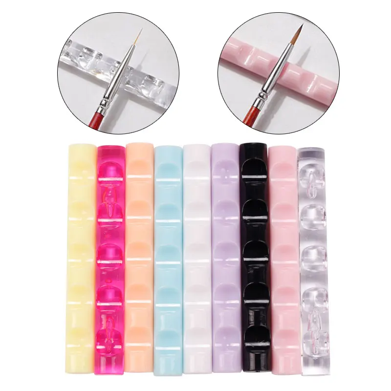 

5 Grids Nail Art Brush Holder Colorful Pen Rest Display Stand Acrylic Rack Showing Shelf Manicure Tools