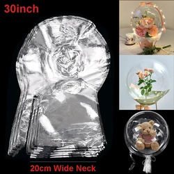 Grande Pescoço Largo Transparente Bolha Bobo Balões, Bouquet de Flores, Snack Gift Wrap para Casamento e Decoração de Festa de Aniversário, 5PCs, 10 PCs, 15PCs