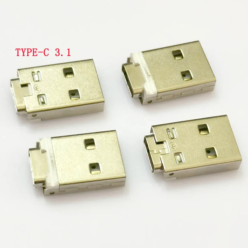 1-10PCS Type-C 3.1 Female to Double-sided USB Am Male Connector 2.0 Charging Version Adapter with PCB Board Inside