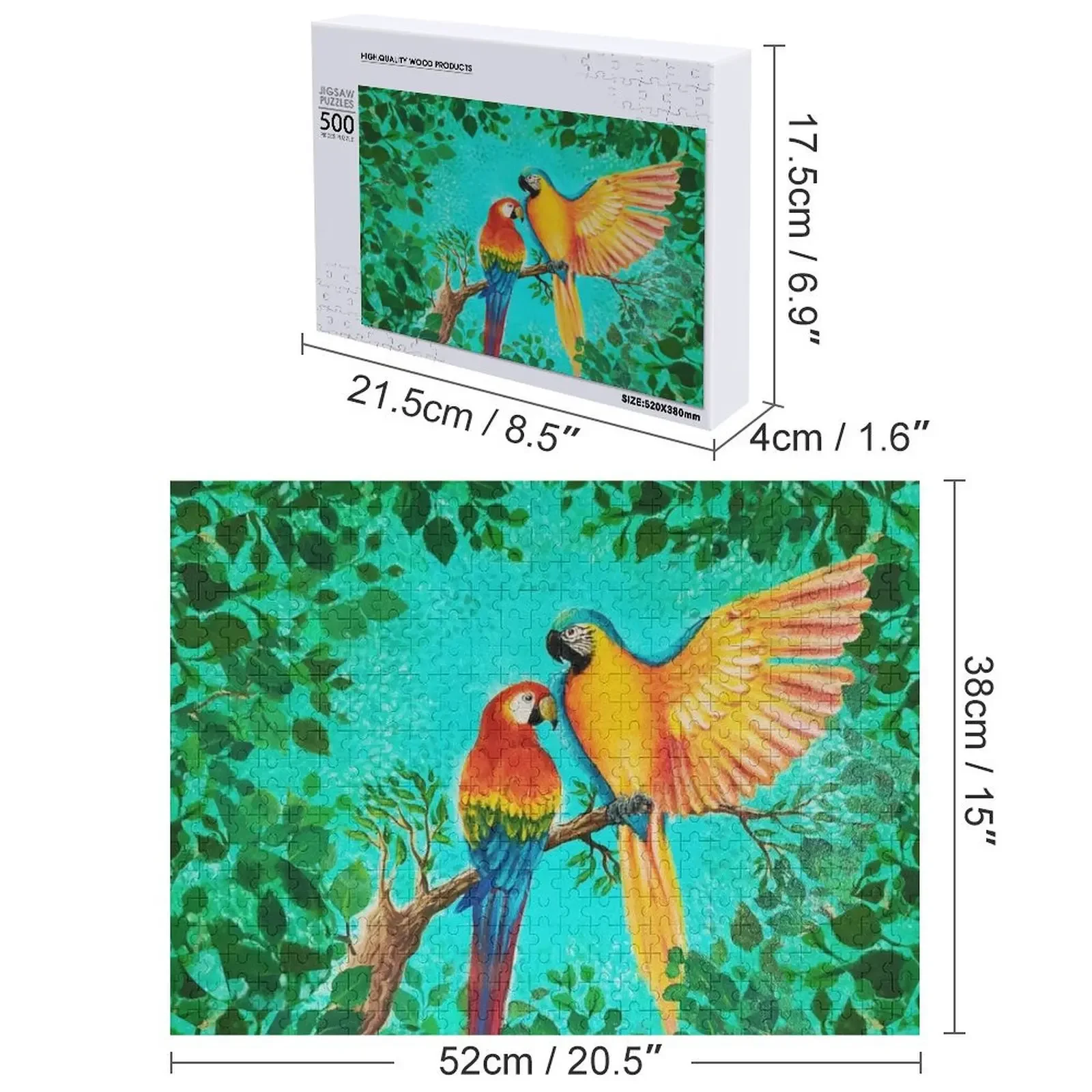 الجنة الاستوائية الببغاوات الببغاوات بازل قطع صورة شخصية هدية الخشب الكبار ديوراما اكسسوارات لغز