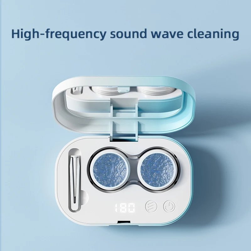 Ultrasonic Cleaner Intelligent Contact Lens Cleaning Machine Cleaning Case Colored Contact lenses 48000Hz Sonic Washing Case