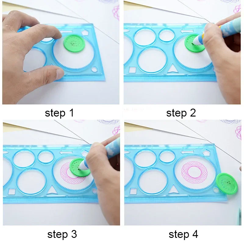 مسطرة بلاستيكية متعددة الأشكال قالب رسم بيضاوي قالب هندسي منحنى نمط مسطرة أدوات مكتبية