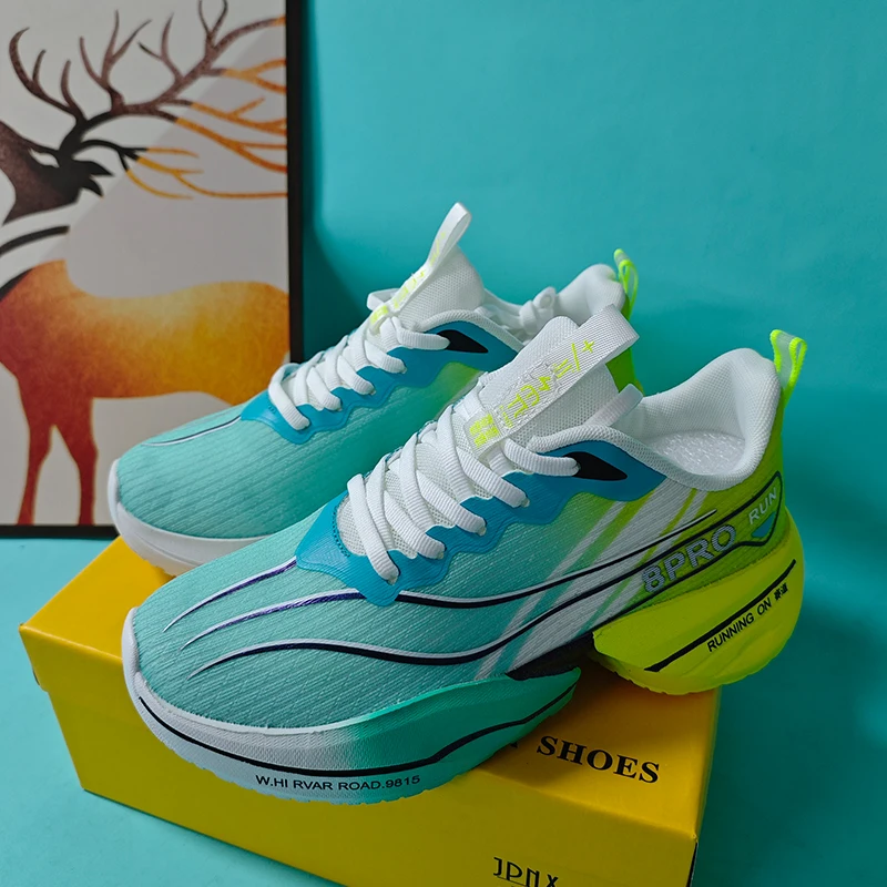 

Couple Running Shoes New Men Carbon Plate Sports Shoes Outdoor Soft Soled Women Tennis Shoes Lightweight Non Slip Casual Shoe