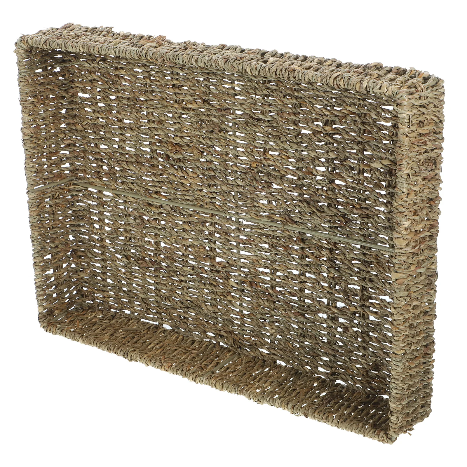 

1Pcs Woven Storage Basket Sundry Organizer Rectangular Light Brown Decorative Multipurpose Fruit Bread Desktop Household Storage