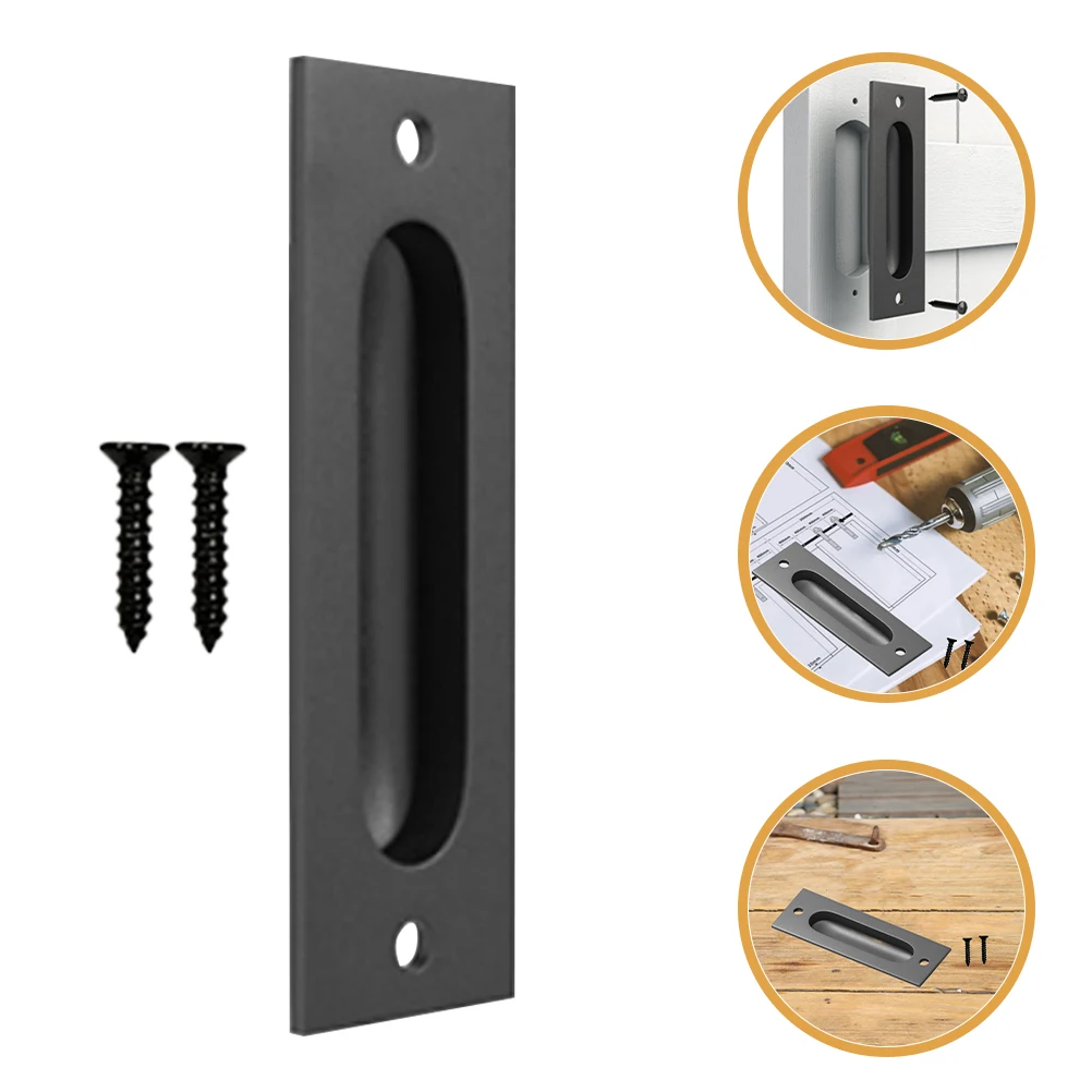 

1 Set Recessed Barn Handle Cabinet Hidden Cupboard Grip Embedded Furniture Pull Pocket Door Handle Concealed Sliding Door Pull