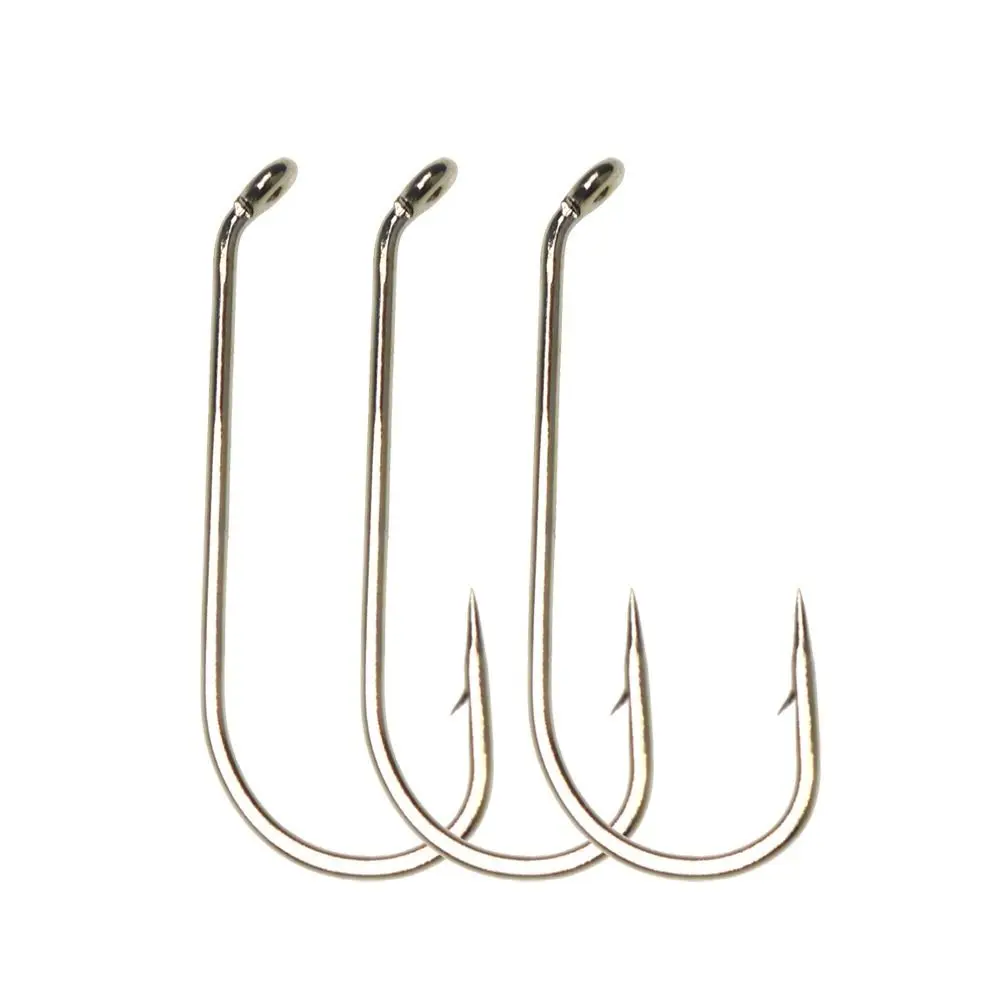 20pcs Trout Long Shank Fly Fishing Hooks Fly Tying Barbed Nymphs Hooks Round Bend High Carbon Steel Caddis Hooks Fishing Tackle