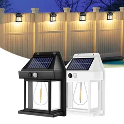 Solar Wall Lights with Motion Sensor 3 Modes LED Dusk to Dawn Solar Powered Fence Lights For Outdoor Garden Solar Porch Lights