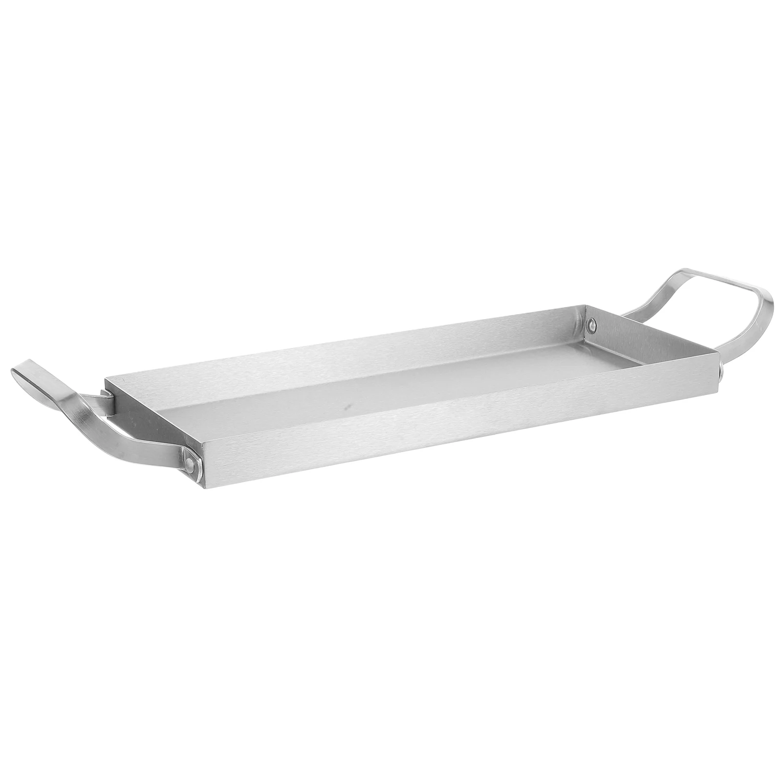 

Stainless Steel Barbecue Pan Dinner Dessert Tray Rectangular Design Easy Cleaning Versatile Use BBQ Plate Fruit Serving Platter