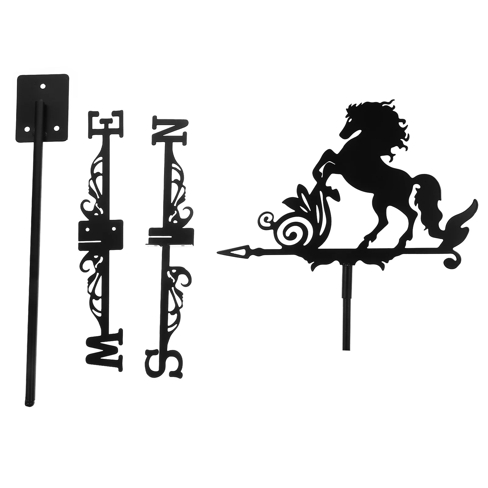 

Iron Weathervane Wind Direction Indicator for Garden Yard Decorative Metal Stake Outdoor Wind Vane Patio Lawn Decoration