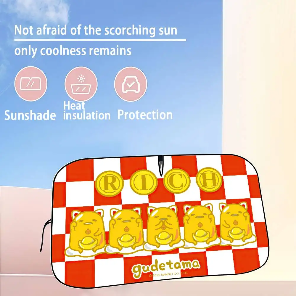 

Sanrio Gudetama Lazy Egg Car SunShade Windshield Sun Shade Personalized Picture Block UV Rays Visor Protector