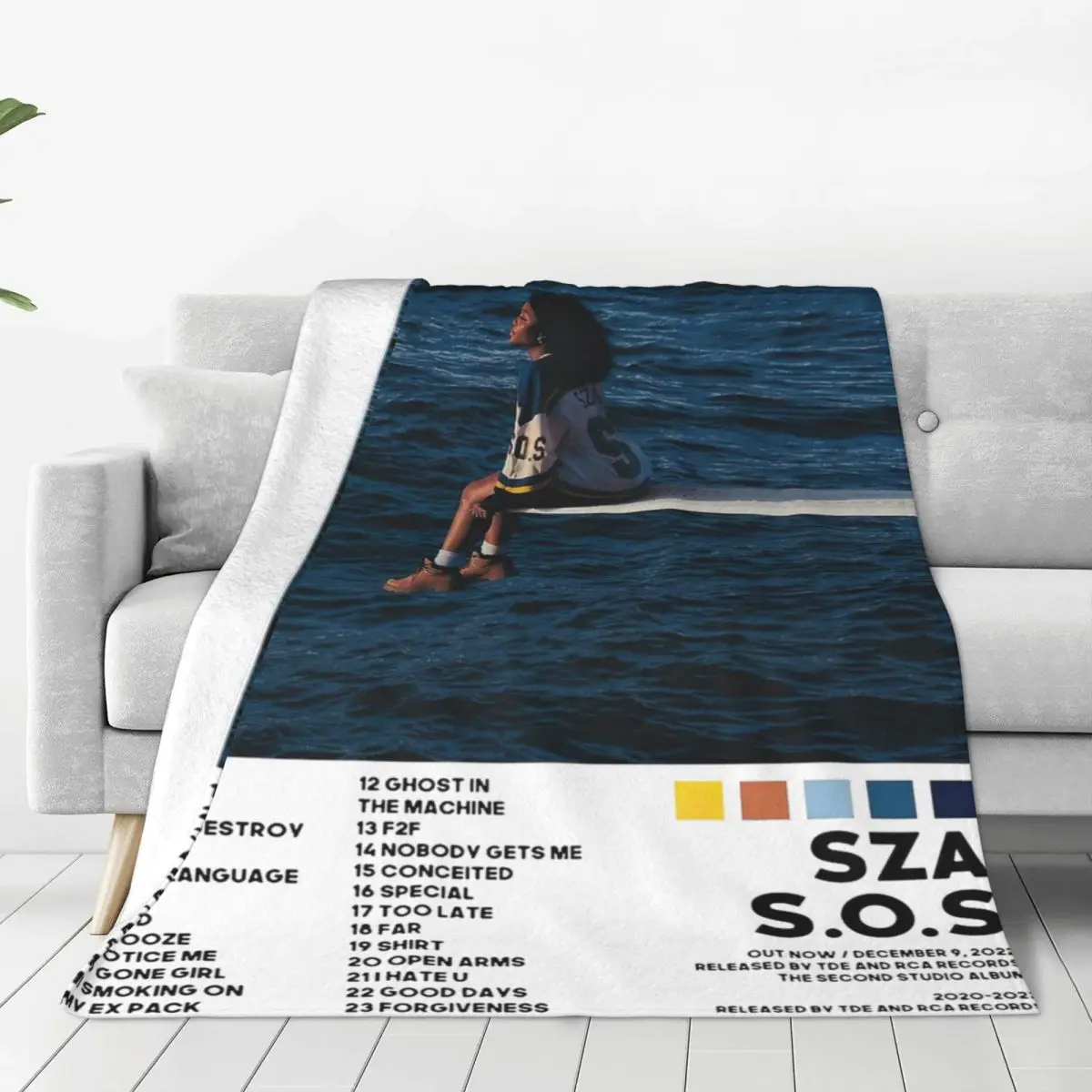 SZA Tracklist Album Cover Merch Blanket Velvet Bedding SOS Music Throw Blankets Comfortable Super Warm for Outdoor Bedding Throw