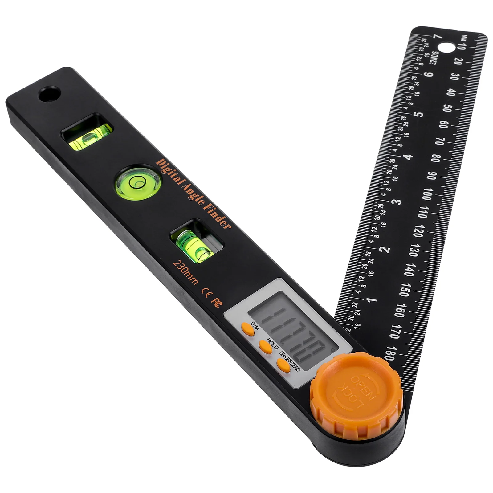 

Digital Angle Orange Goniometer Protractor Inclinometer Measuring Tool For Woodworking Lightweight Portable Storage Easy