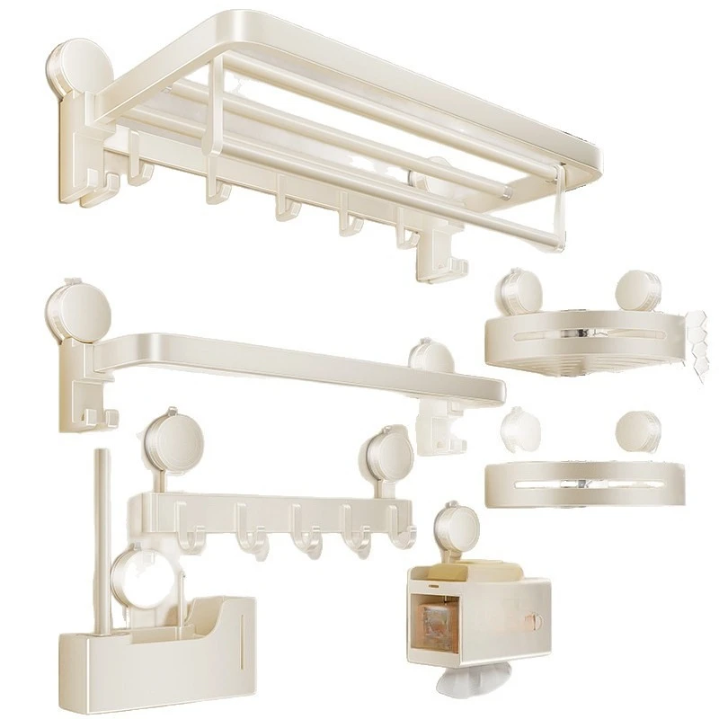 

Suction cup towel rack, toilet free punching cream wind bathroom rack, bath towel rack integrated toilet pendant set