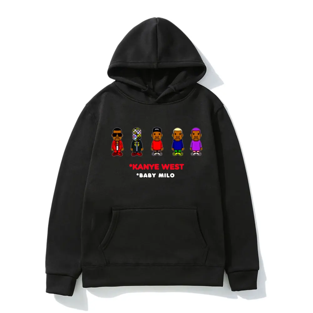 

Vingate Kanye West Hip Hop Rapper Hoodies Men's Women's Rock Streetwear Cotton Fleece Sweatshirts Winter Fashion Hooded Pullover