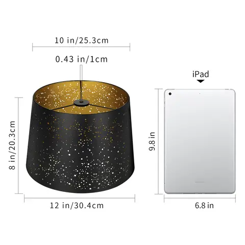 1 पीस 10×12×8 6 best sales काले धातु लैंप शेड - №6