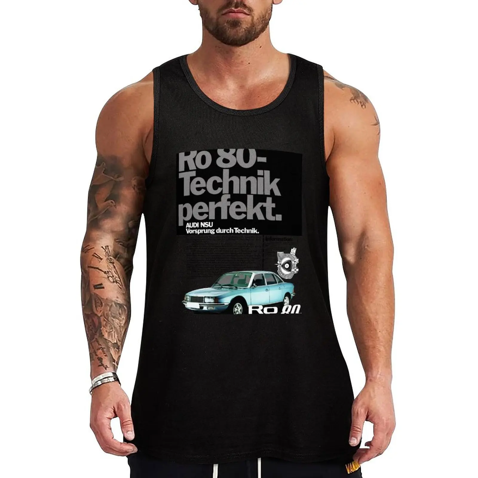 Майка NSU Ro80, Мужская футболка, одежда для тренажерного зала, Мужская футболка