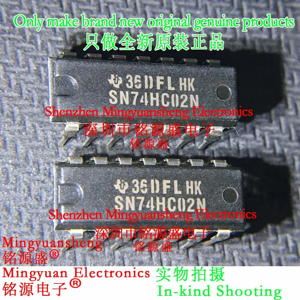 

Mingyuansheng Brand New Original Genuine Sn74Hc02N Sn74Hc02Ne4 Sn74Hc02 Package Dip14 Direct Plug Four Channels 2 Input Logic Door Ic Chip