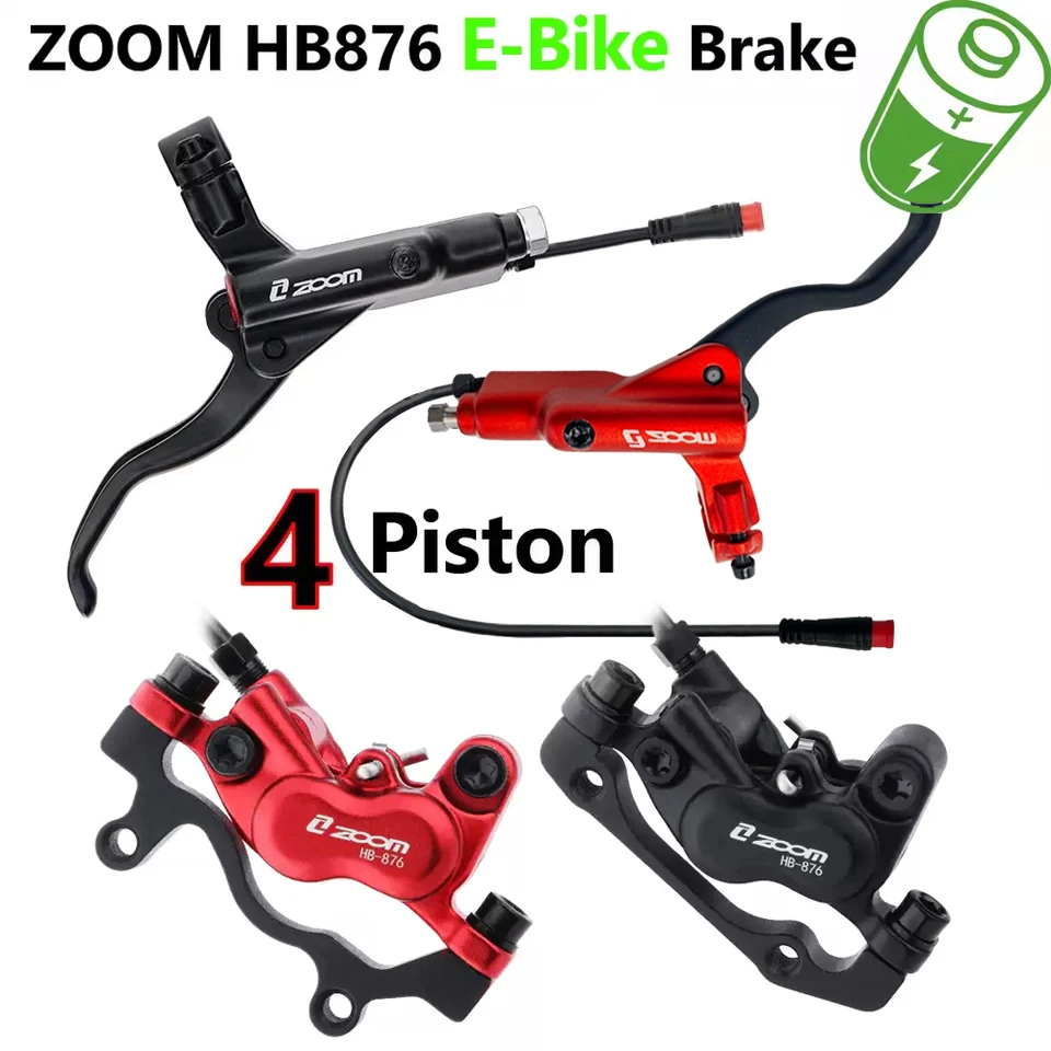 ZOOM HB-876E E-Bisiklet 4 Pistonlu Hidrolik Disk Fren Seti