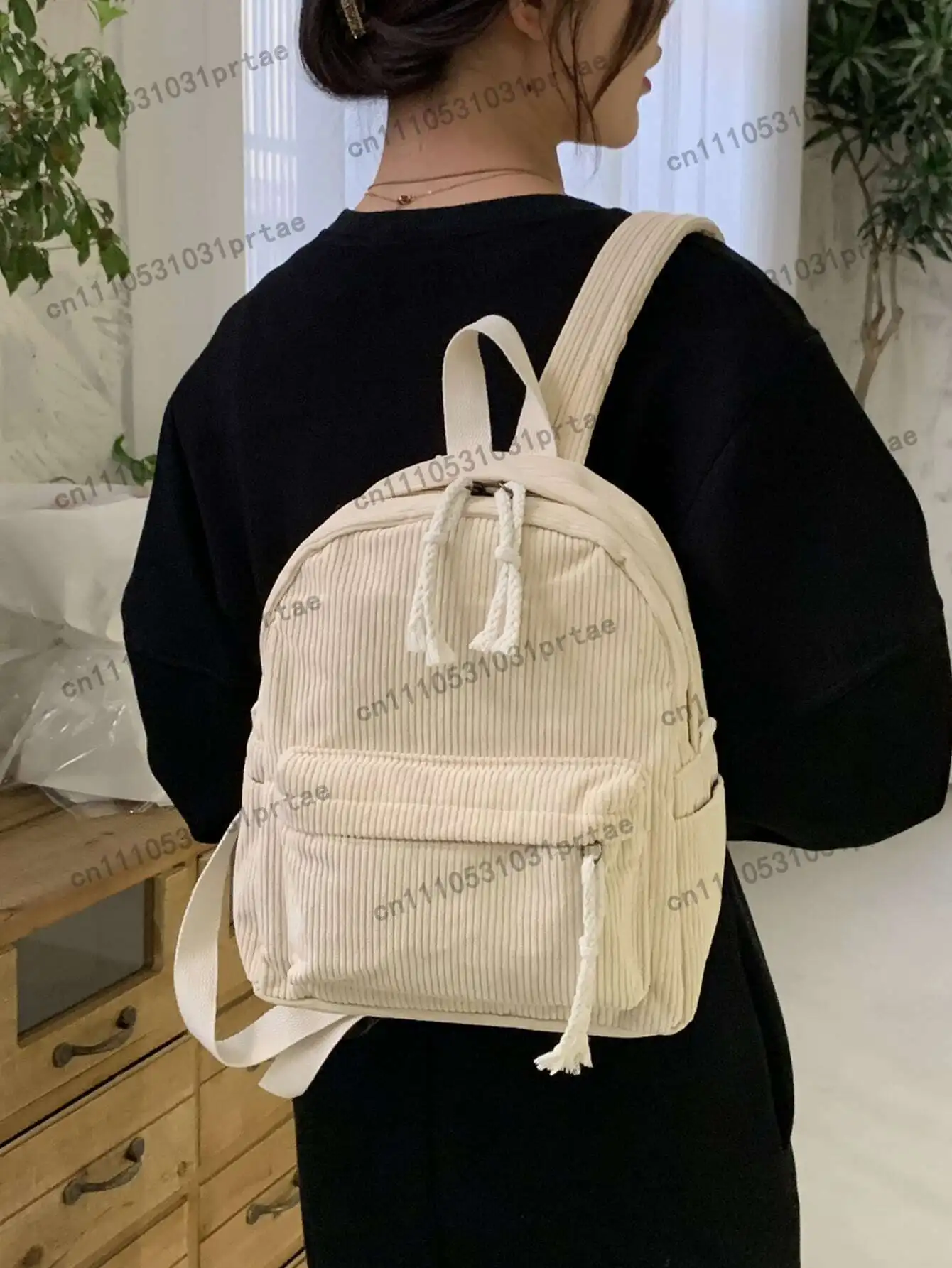 Fashionable Bow Print Women Backpack, Minimalist & Lightweight, Suitable For Teenagers Back To School, Work Commute, Daily Use