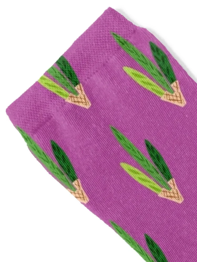 Lulav Magenta Print Socks Non-slip snow tennis floral Socks Male Women's