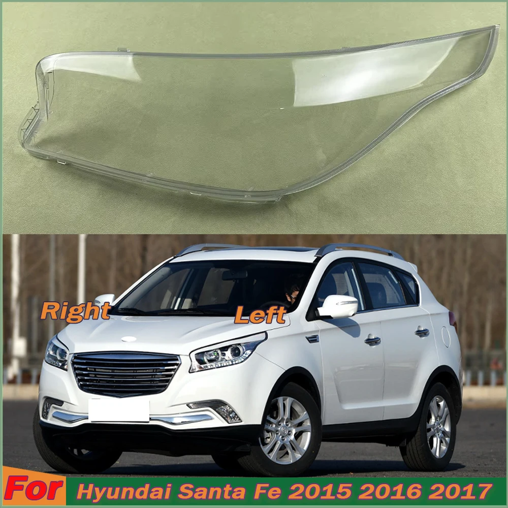 

For Hyundai Santa Fe 2015 2016 2017 Transparent Headlight Cover Lampshade Headlamp Lamp Shell Plexiglass Replace Original Lens