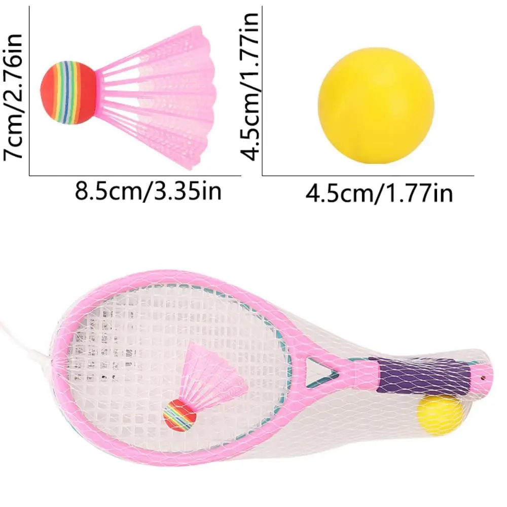 Comfortable Handle Badminton Rackets Set Portable Anti-slip Plastic Rackets With Ball Easy to Grip Lightweight Tennis Play Set