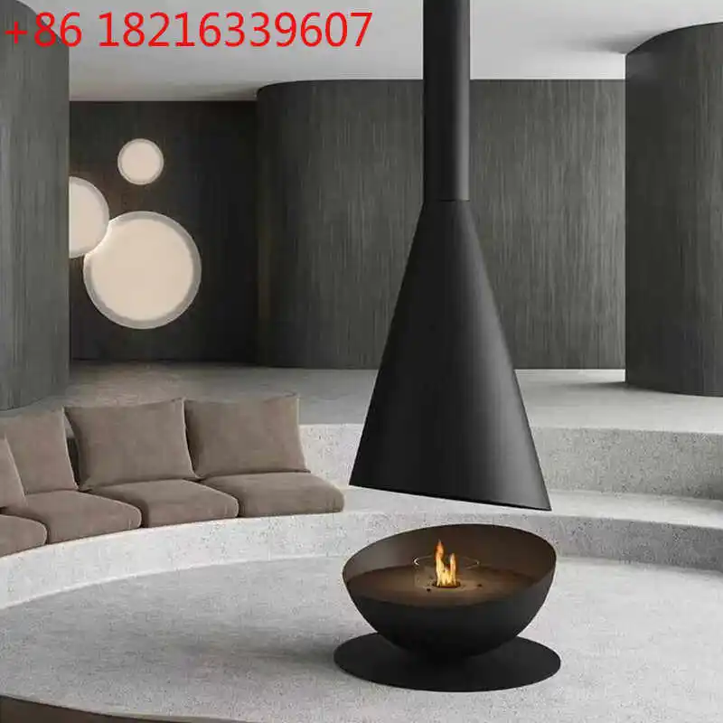 

Custom hanging fireplace art special-shaped hanging burning real fire alcohol burning firewood