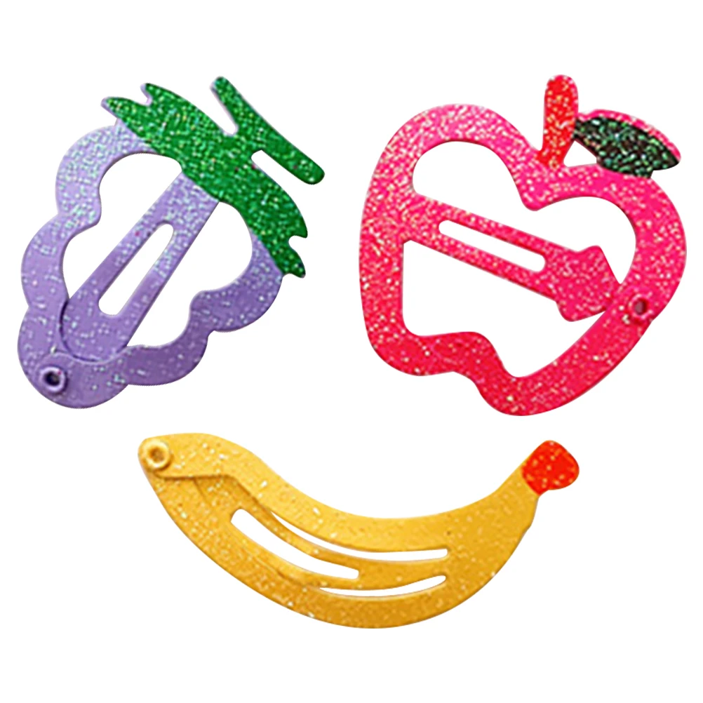 

3pcs Fruit Shape Clips Non-Slip Barrette For Girls Kids Strong Hold Thick Party Hair Decoration Easy Wear Gift Hairpins For