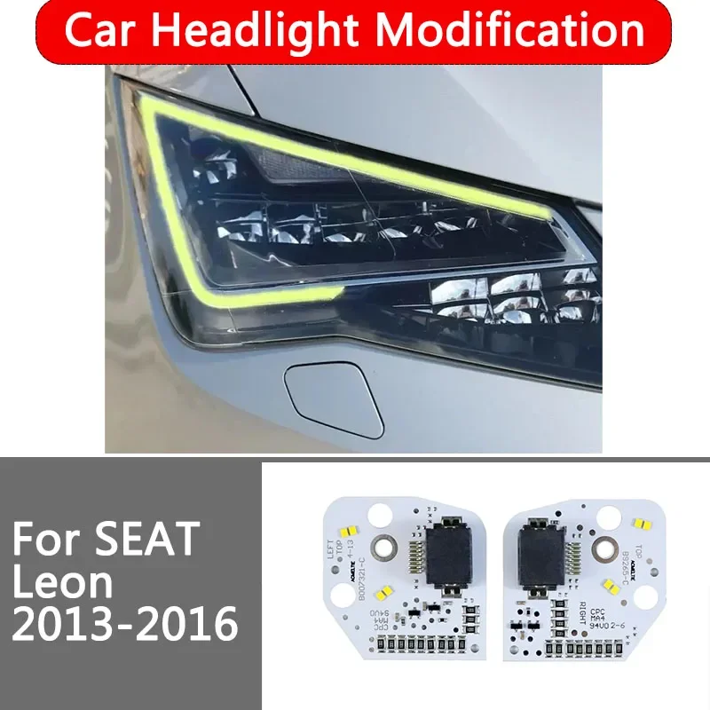 

DRL LED Boards For 2013 Seat Leon 2014 2015 Headlight Daytime Running Light Chip Module 5F0941475 5F0941476 Yellow Angel Eye