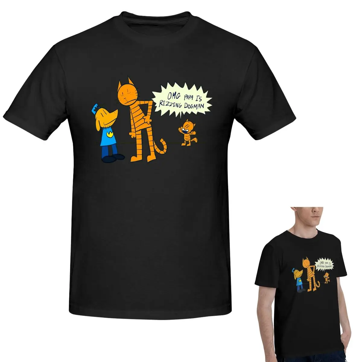 

Cotton Dog Man Lil Petey And Big Petey Fan Art T-Shirt Men's Funny Oversized T Shirt Men Round Neck Summer Shirts Tops S-6XL