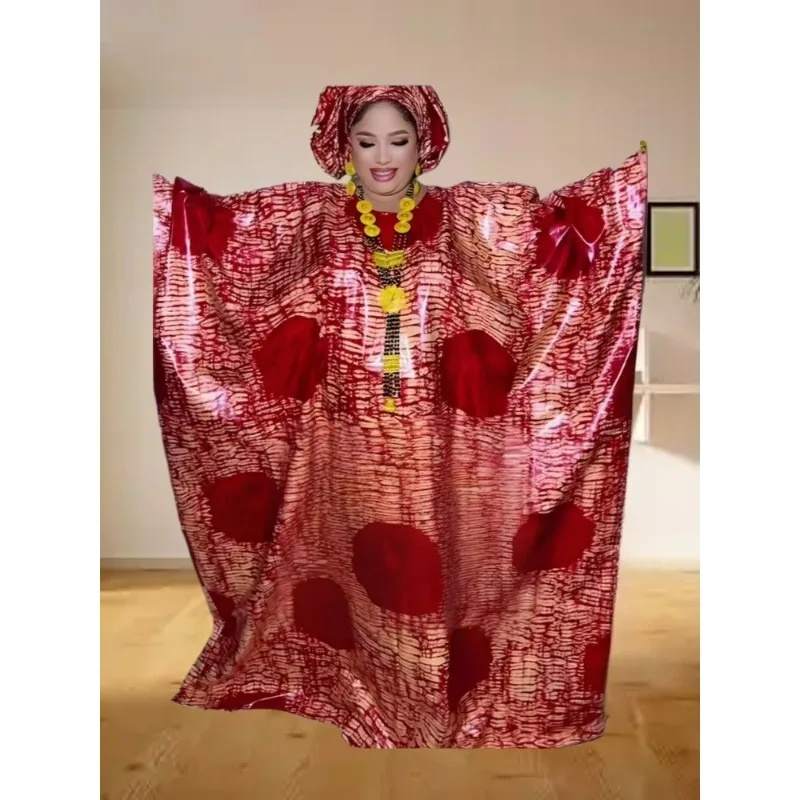 

2026 New Dashiki Ankara Print Evening Wedding Party Dresses with Headscarf Africa Clothing Plus Size African Clothes for Women