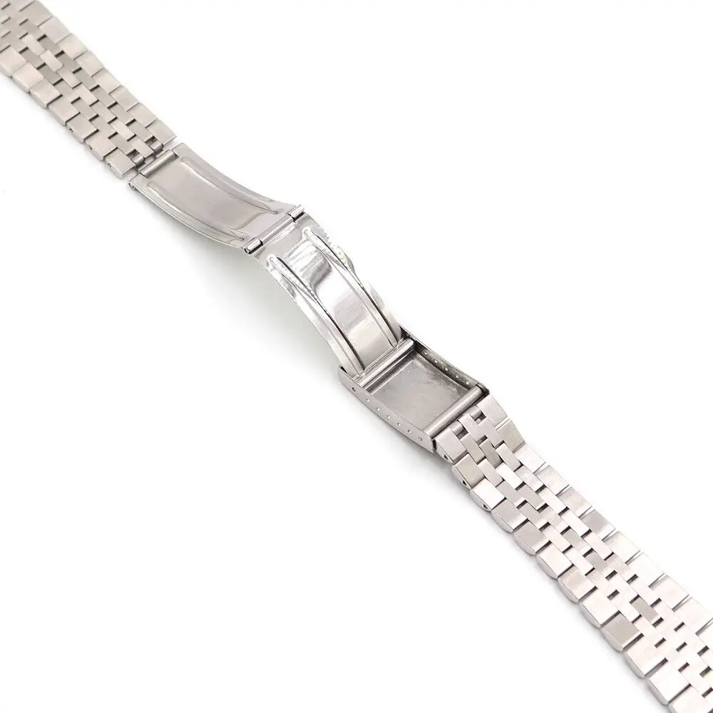 19mm Silver Steel Curved Vintage Jubilee Watch Band For Datejust GMT