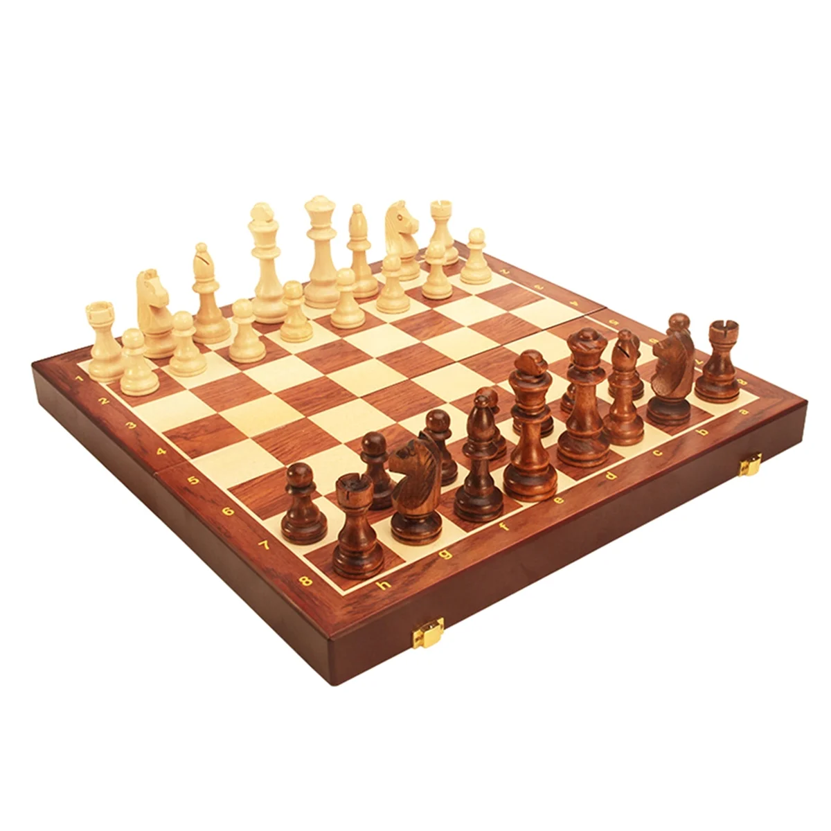 

Chess Set Wooden Folding Big Traditional Classic Handwork Solid Wood Pieces Walnut Chessboard Children Gift Board Game