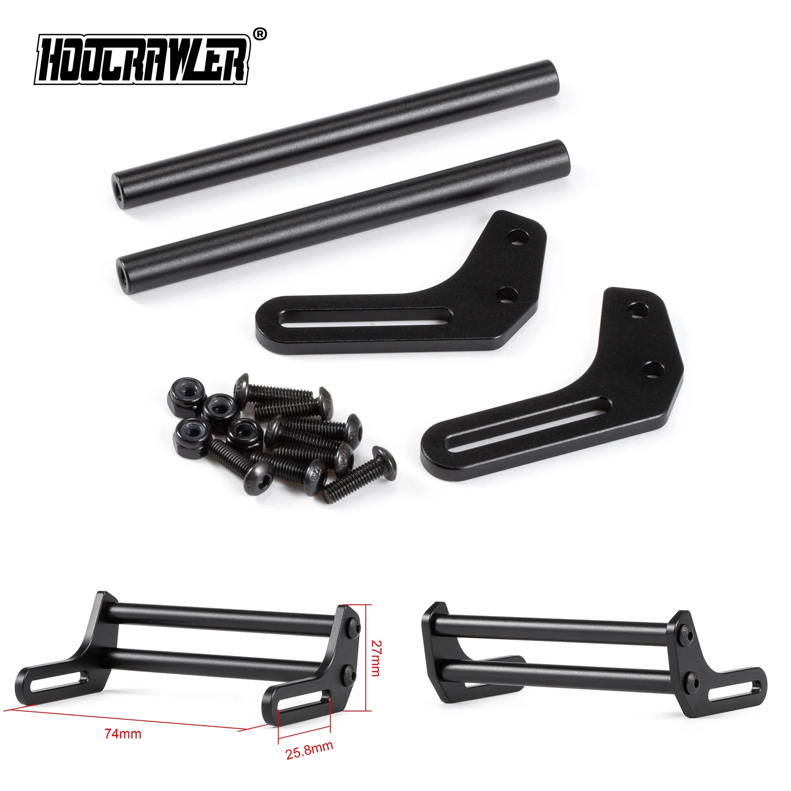 LCG Rock Crawler Builder's Front Bumper Optimum Approach Angle for 1/10 RC Dodge Power Wagon Cliffhanger Body Gspeed Chassis