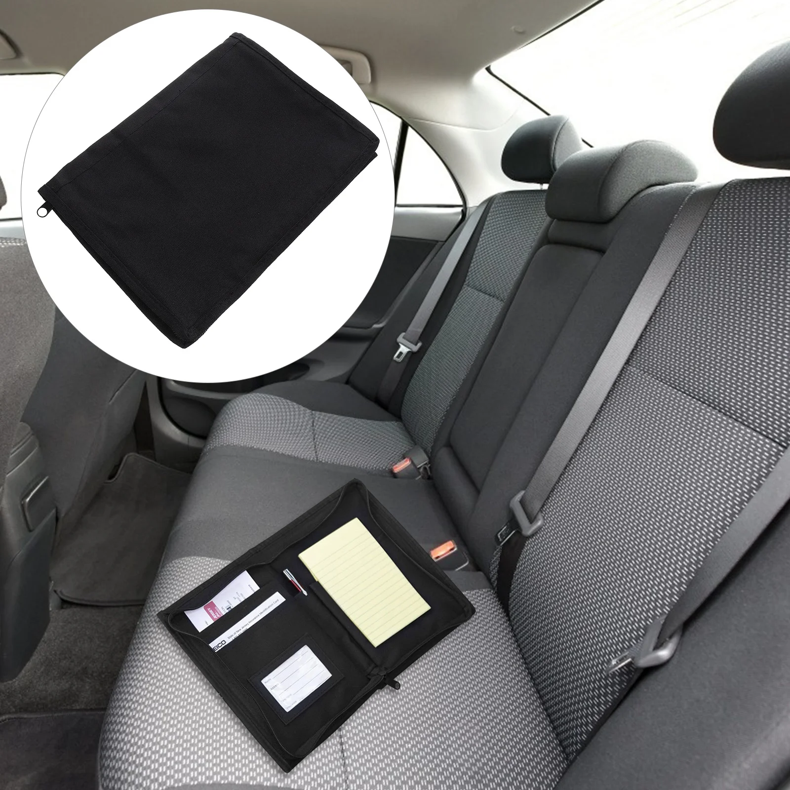 1 قطعة قماش أكسفورد متين بسحاب مجلد مستندات حفظ التخزين المنظم أكياس الملفات حقيبة مستندات محمولة للسفر المكتبي #4