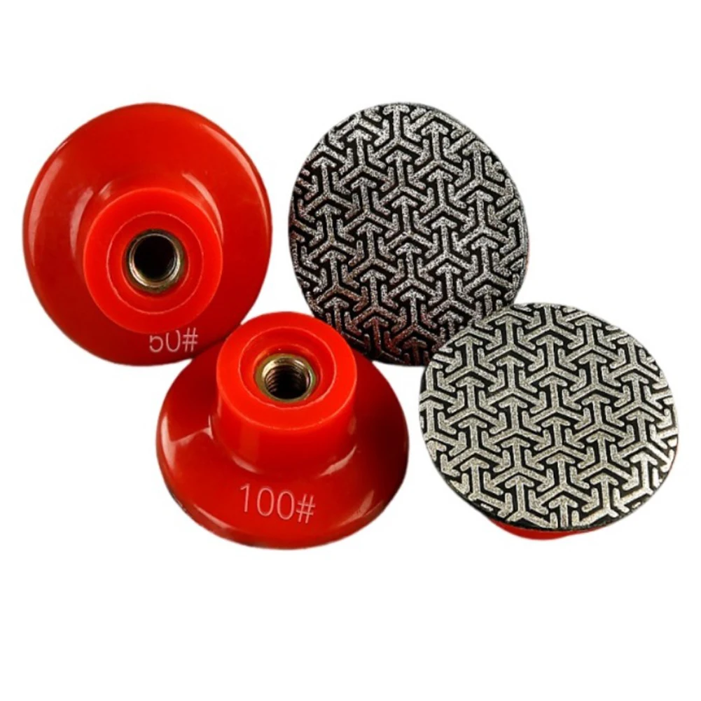 2 Polegada 50mm m10 almofadas de polimento galvanizado telha vidro concreto pedra lixa almofadas disco moagem polimento moedor peças