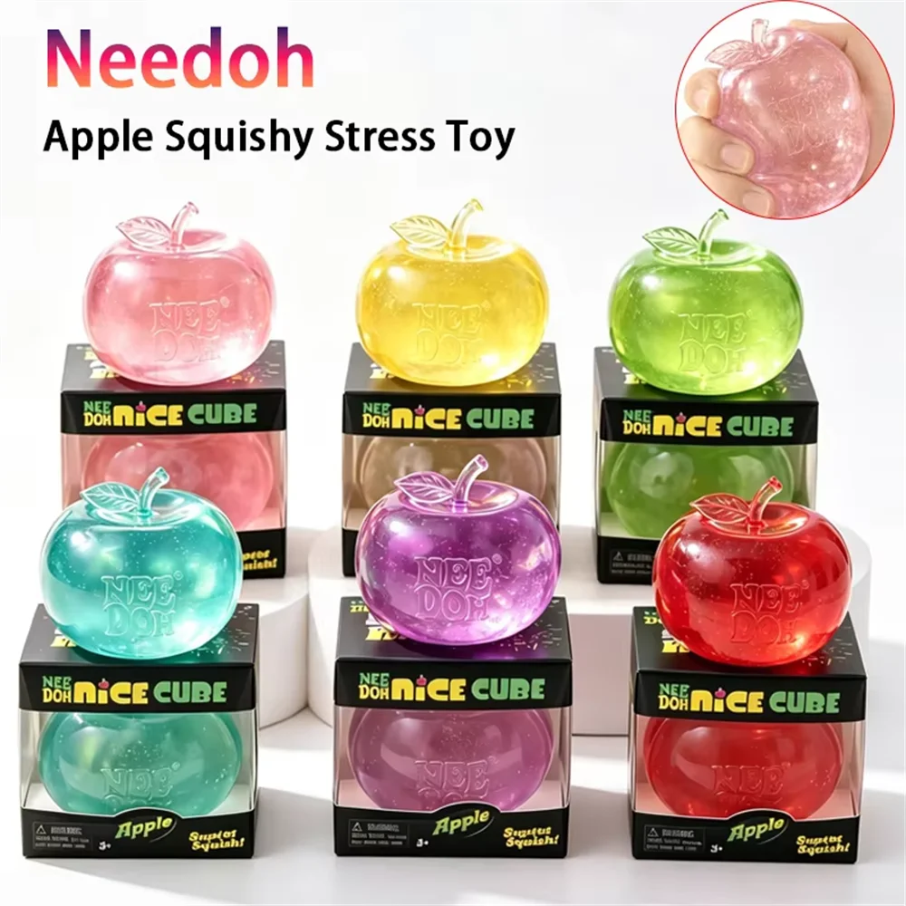 Needoh Apple Stress Ball Slow Rebound Squeeze Toy Relaxing and Interesting Gifts Squeeze Toy Soft Jelly Senses Gifts For Adult