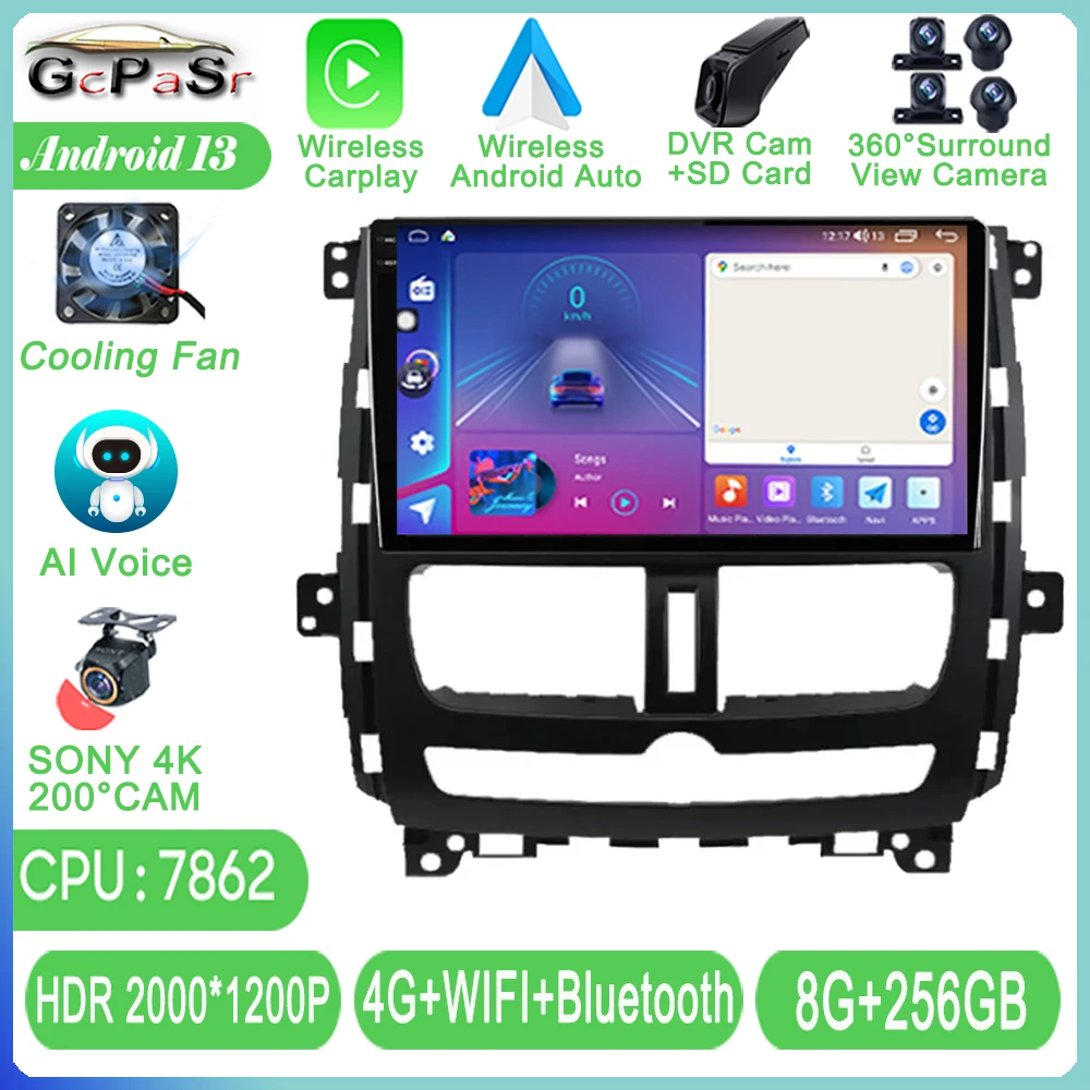 

7862 CPU Android 13 Car DVD Radio For Nissan Succe 2010-2015 Stereo Head Unit GPS Navigation Multimedia Player QLED Screen WIFI