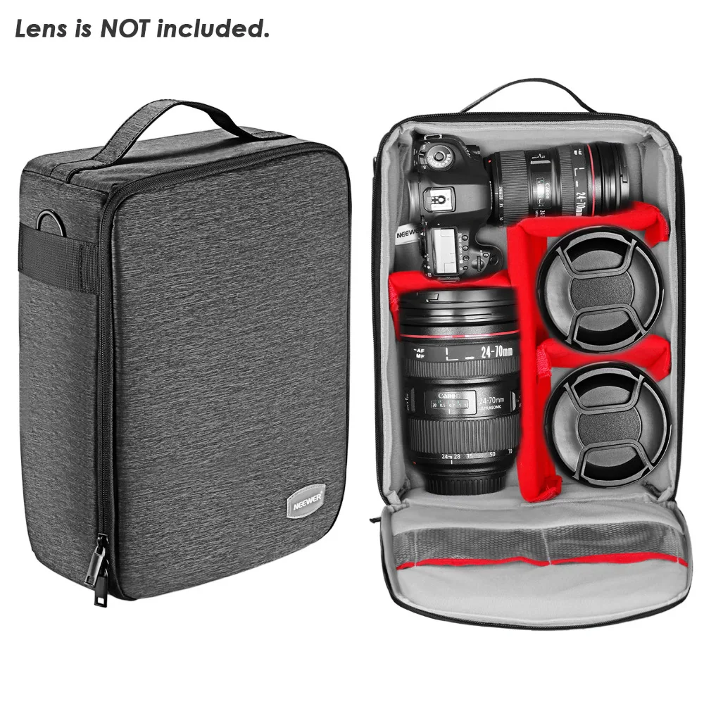 Neewer NW140S Waterproof Camera and Lens Storage Carrying Case Soft Padded Bag for Canon Nikon Sony DSLR,8.7x5.9x12.6 inches