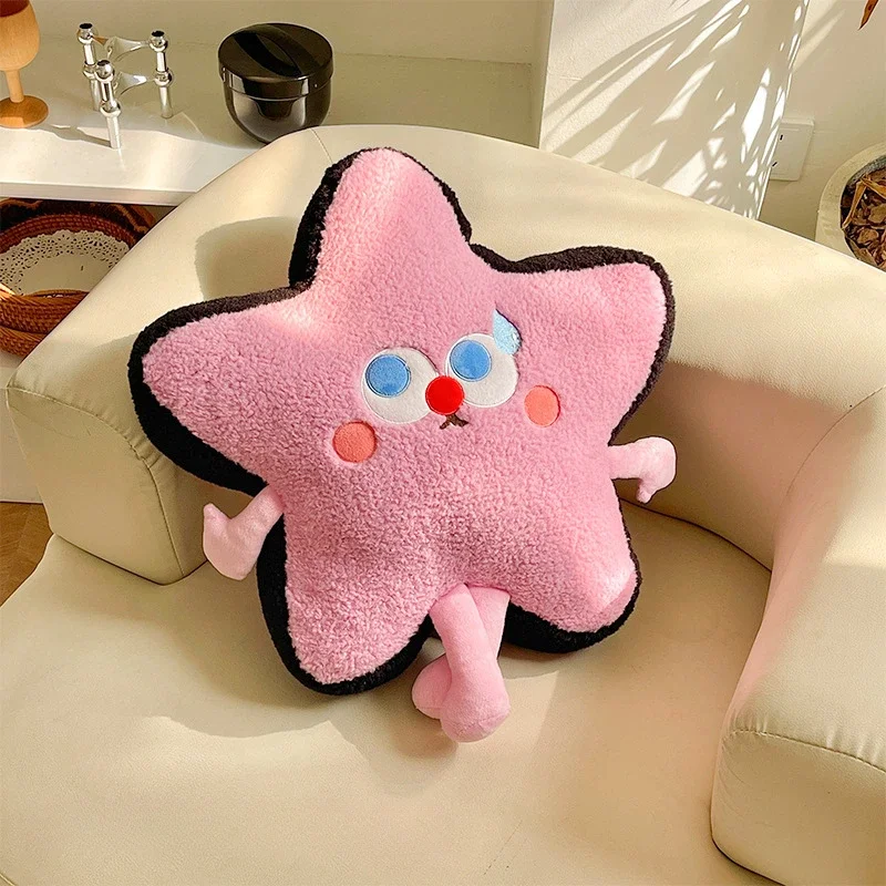 2024 New Style Five Pointed Star 2 Colors Soft Plush Stuffed Doll Toys Hobbies Exquisite Pillow Home Decoration Birthday Present